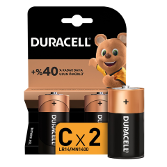 Duracell Alkalin C Orta Boy Pil 2'Li
