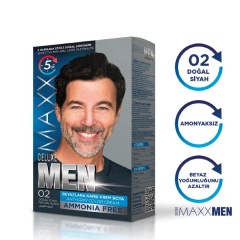 Maxx Deluxe Men Erkek Saç Boyası 02 Doğal Siyah