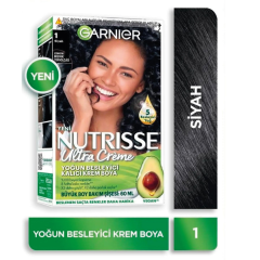 Garnier Nutrisse Yoğun Besleyici Kalıcı Krem Saç Boyası 1 Siyah