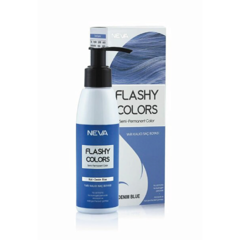 Neva Flashy Colors Yarı Kalıcı Saç Boyası Kot - Denım Blue