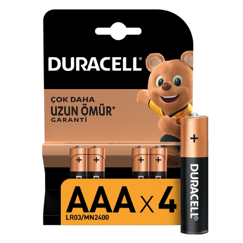 Duracell Alkalin AAA İnce Kalem Pil 4'lü Paket