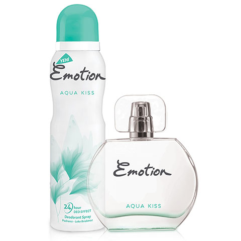 Emotion Aqua Kiss Bayan Parfüm Seti Edt 50ml + 150ml Deodorant Kadın Kofre Set