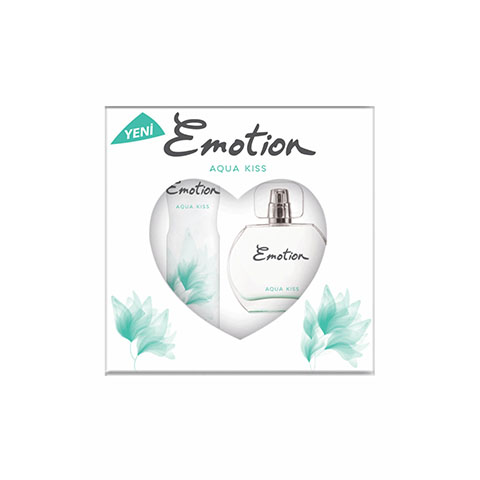 Emotion Aqua Kiss Bayan Parfüm Seti Edt 50ml + 150ml Deodorant Kadın Kofre Set