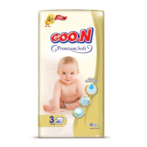 Goon Premium Bebek Bezi Jumbo 3 Beden 40 Adet 7-12kg Midi