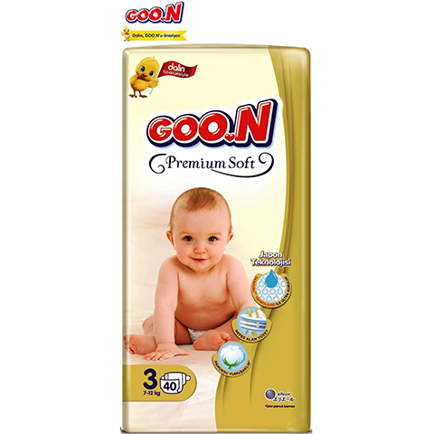 Goon Premium Bebek Bezi Jumbo 3 Beden 40 Adet 7-12kg Midi