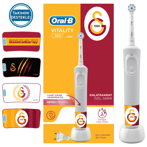 Oral B Vitality D100 Şarjlı Elektirkli Diş Fırçası Galatasaray Özel Seri