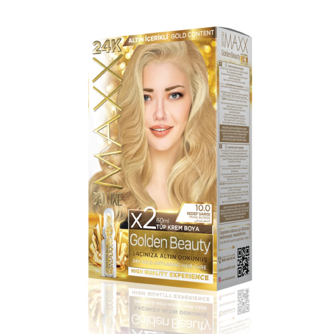 Maxx Deluxe Golden 24k 10.0 Sedef Sarısı Altın İçerikli Saç Boyası