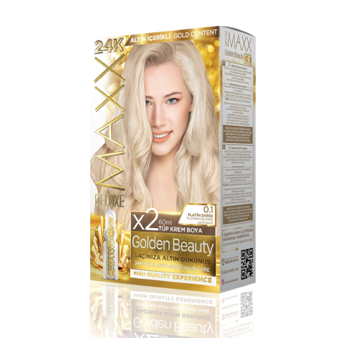 Maxx Deluxe Golden 24k 0.1 Platin Sarısı Altın İçerikli Saç Boyası