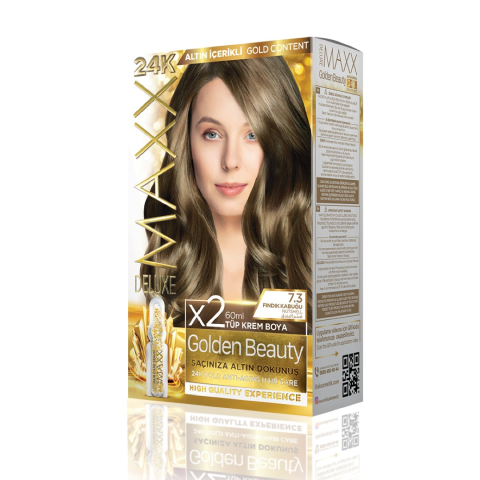 Maxx Deluxe Golden 24k 7.3 Fındık Kabuğu Altın İçerikli Saç Boyası