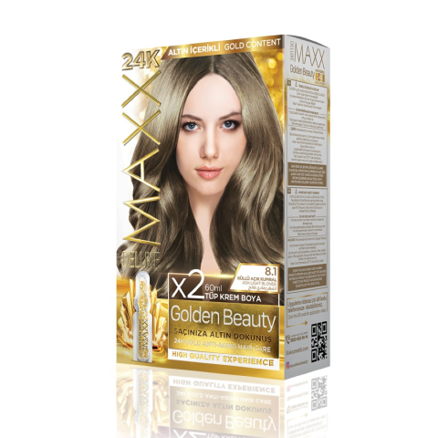 Maxx Deluxe Golden 24k 8.1 Küllü Açık Kumral Altın İçerikli Saç Boyası