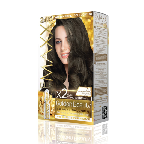 Maxx Deluxe Golden 24k 7.11 Yoğun Küllü Kumral Altın İçerikli Saç Boyası