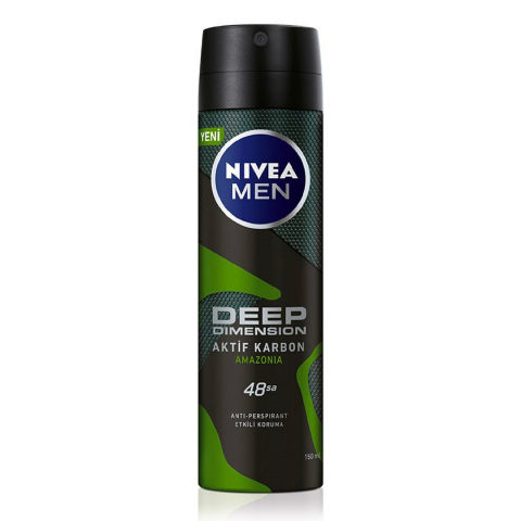 Nivea Men Deep Dimension Amazonia Aktif Karbon Erkek Deodorant 150ml