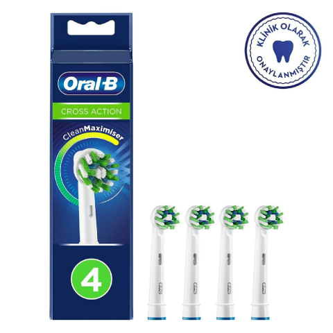 Oral B Şarjlı Diş Fırçası Yedeği Cross Action Clean Maximiser 4'lü