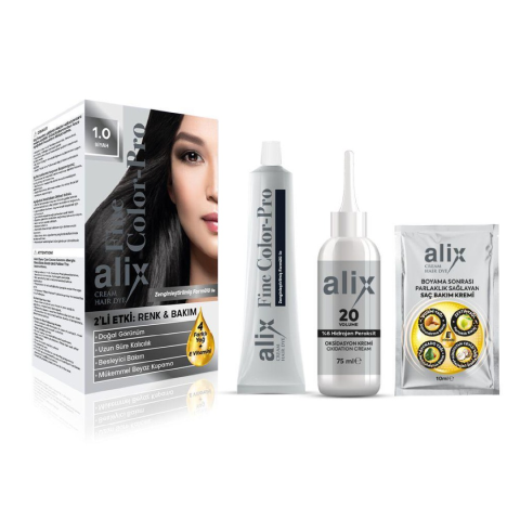 Alix Kit Saç Boyası Siyah 1.0