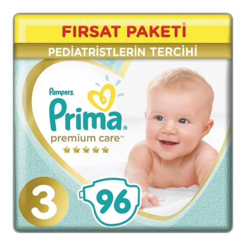 Prima Bebek Bezi Premium Care Süper Fırsat Midi 3 Beden 96 Adet