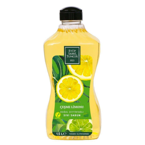 Eyüp Sabri Tuncer Sıvı Sabun Doğal Zeytinyağlı Çeşme Limonu 1,5lt