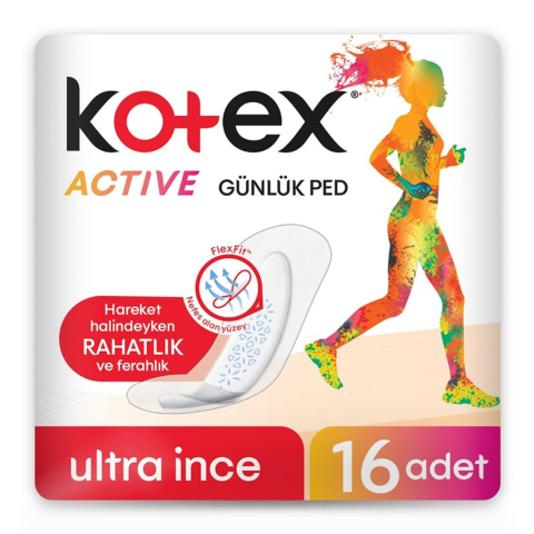 Kotex Active Günlük Ped 16Lı Ultra İnce