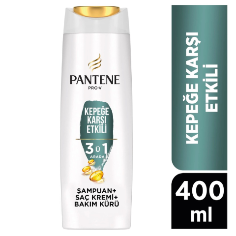 Pantene Şampuan 400 ml Kepeğe Karşı Etkili 3 ü 1 Arada