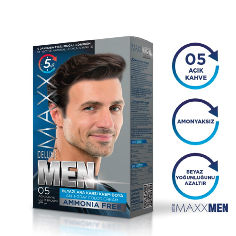 Maxx Deluxe Men Erkek Saç Boyası 05 Açık Kahve