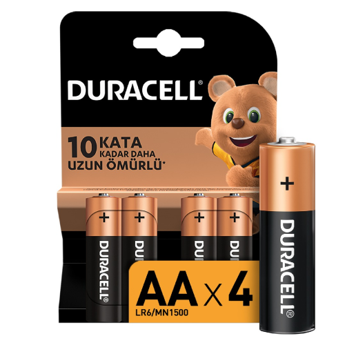 Duracell Alkalin AA Kalem Pil 4'lü Paket