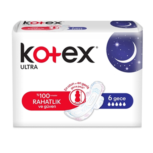 Kotex Ultra Gece 6li Hijyenik Kadın Pedi