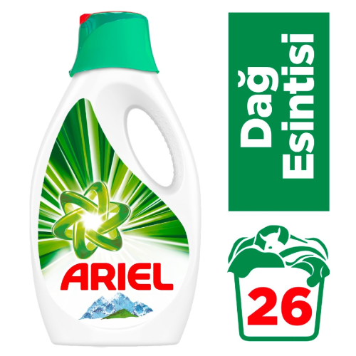 Ariel Sıvı Çamaşır Deterjanı 26 Yıkama Dağ Esintisi Beyazlar ve Renkliler İçin