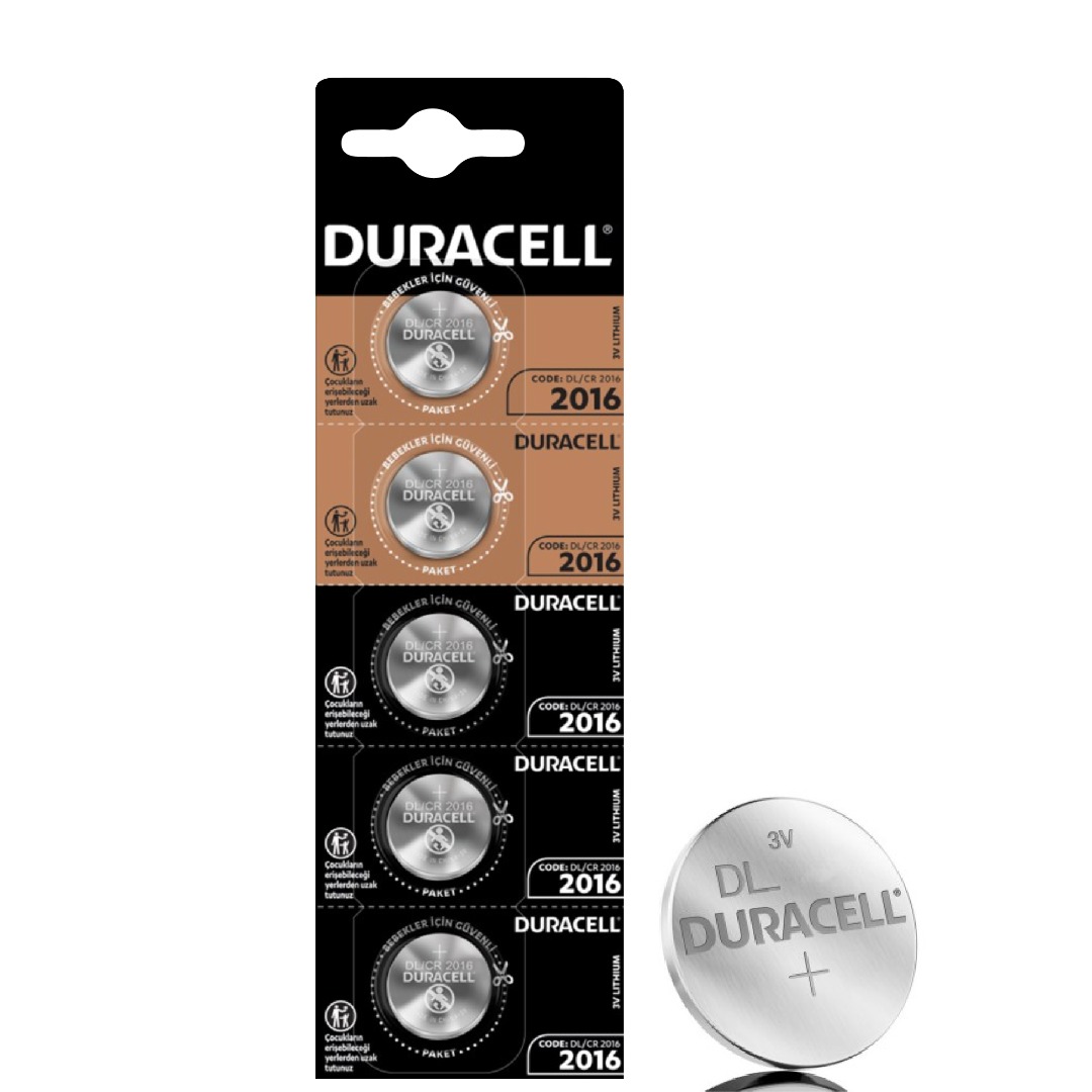 Duracell Düğme Cr 2016 Lityum Pil 5'Li 3V