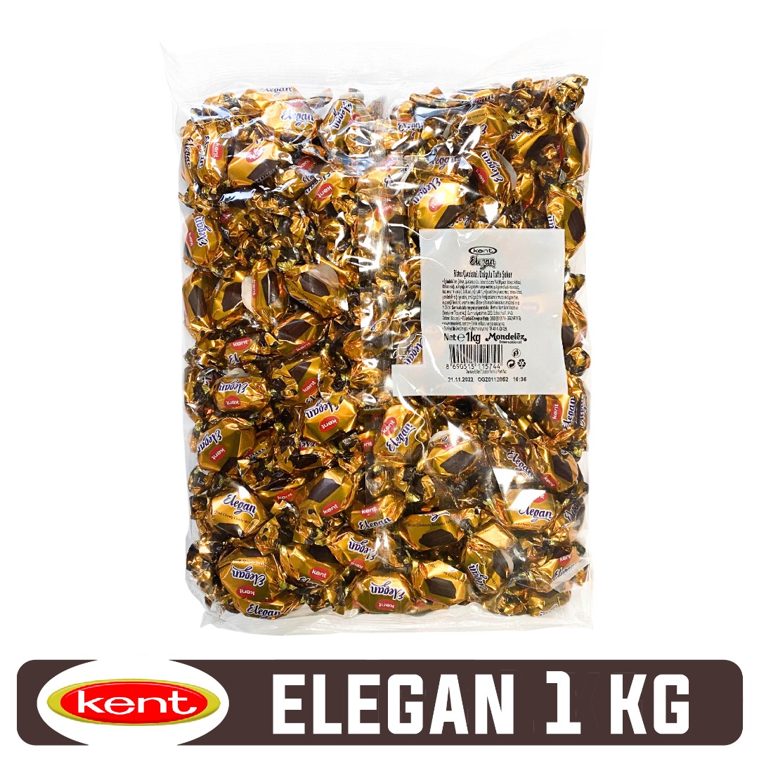 Kent Elegan Bitter Çikolatalı Dolgulu Toffe Şeker 1 Kg