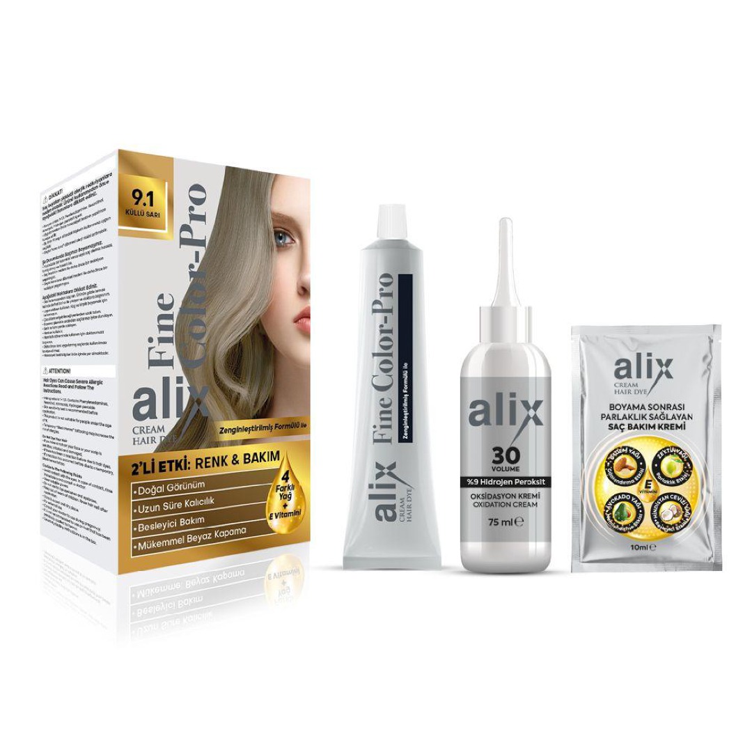 Alix Kit Saç Boyası Küllü Sarı 9.1