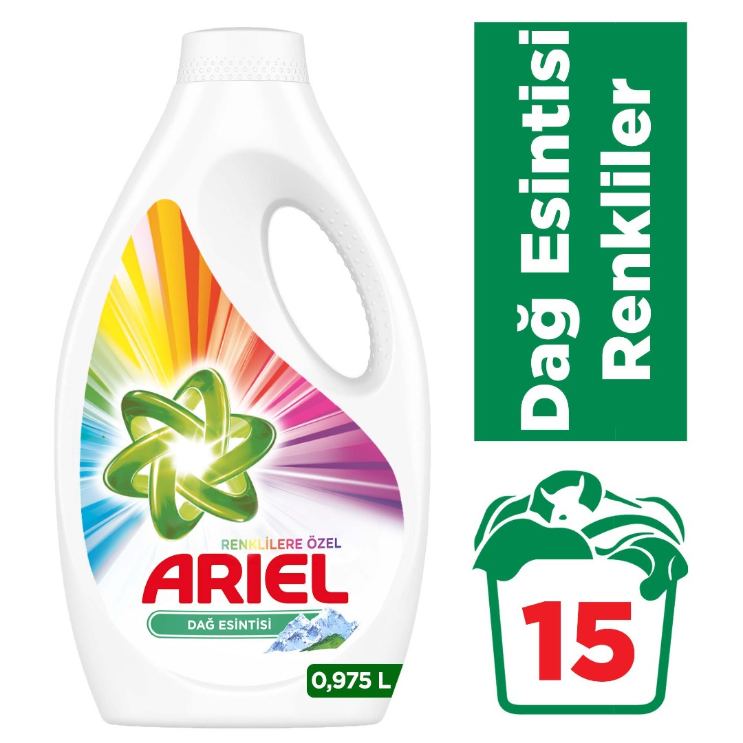 Ariel Sıvı Çamaşır Deterjanı Parlak Renkler 15 Yıkama 975ML