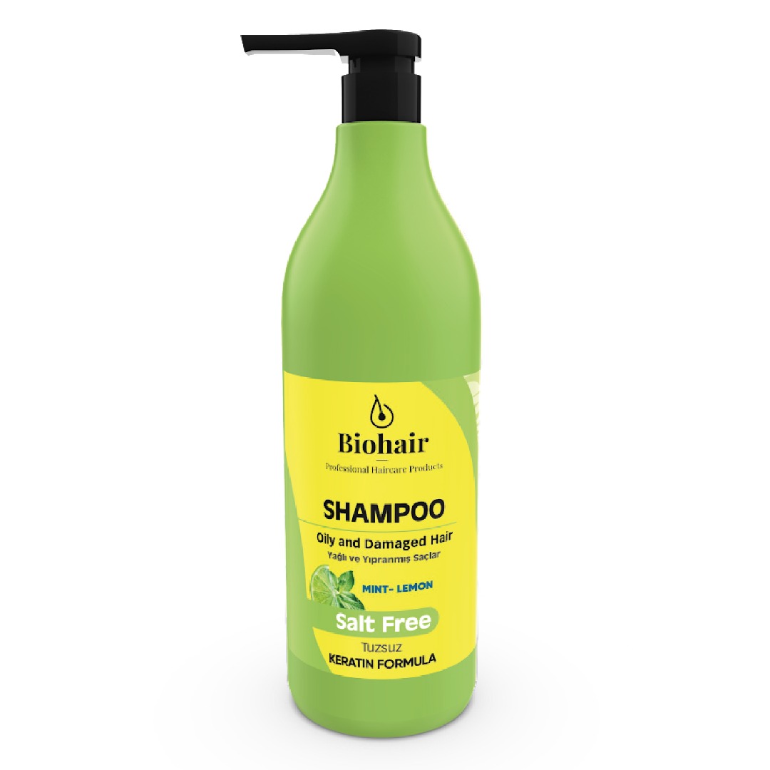 Biohair Tuzsuz Keratinli Nane Limon Şampuan 1000ml Yağlı Ve Yıpranmış Saçlar