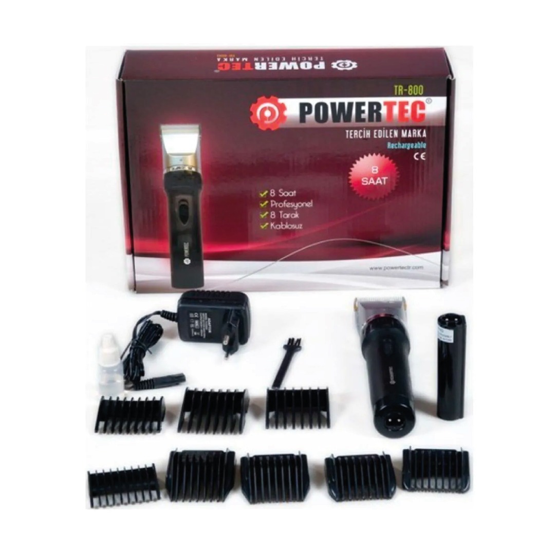 Powertec TR-800 Şarjlı Tıraş Makinesi Saç Ve Sakal Kesme