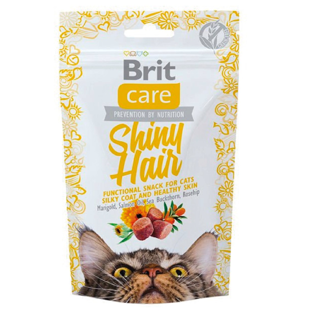Brit Care Shiny Hair Parlak ve Sağlıklı Tüyler için Tahılsız Kedi Ödül Maması 50gr