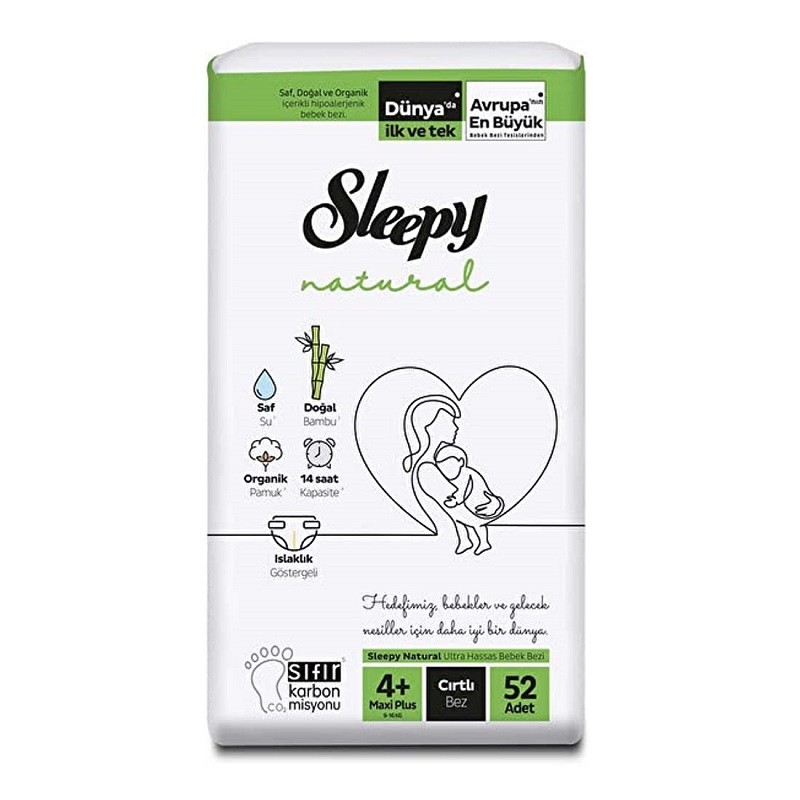 Sleepy Natural 2'li Jumbo Bebek Bezi 4 Maxi 52 Adet