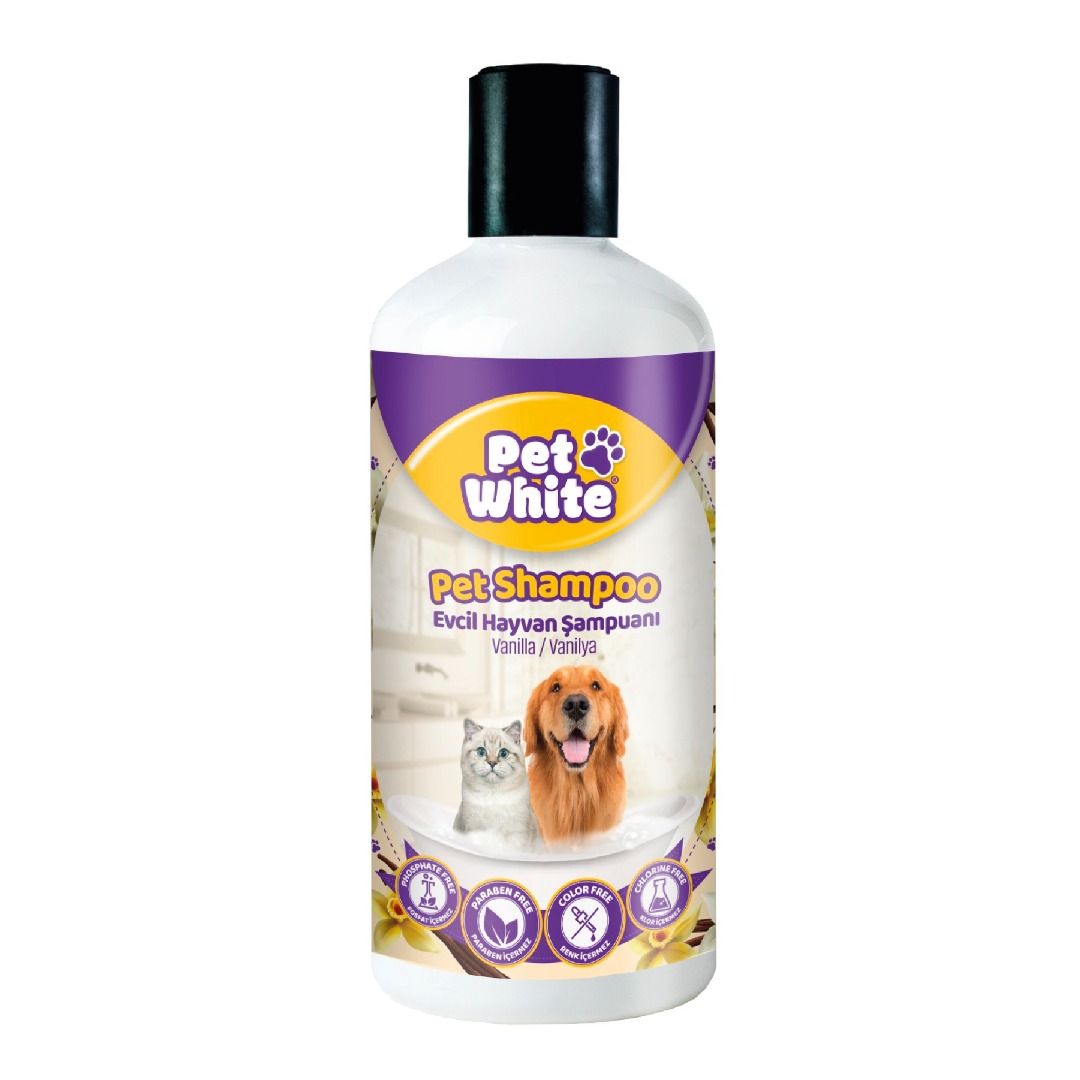 Pet White Kedi Köpek Evcil Hayvan Şampuanı Vanilya Kokulu 500 ml